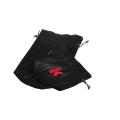 Embroidery logo Black velvet bag with bottom