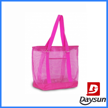 pink mesh tote bag shopping