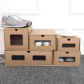 Brown Corrugated Sliding Stackable Shoes Box