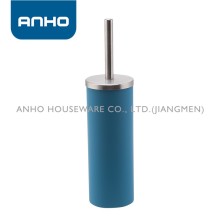 ANHO blue rubber painted iron cylindrical toilet brush