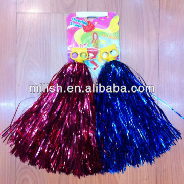 Carnival party Props cheer/cheering squad tinsel pom pom HH-0167