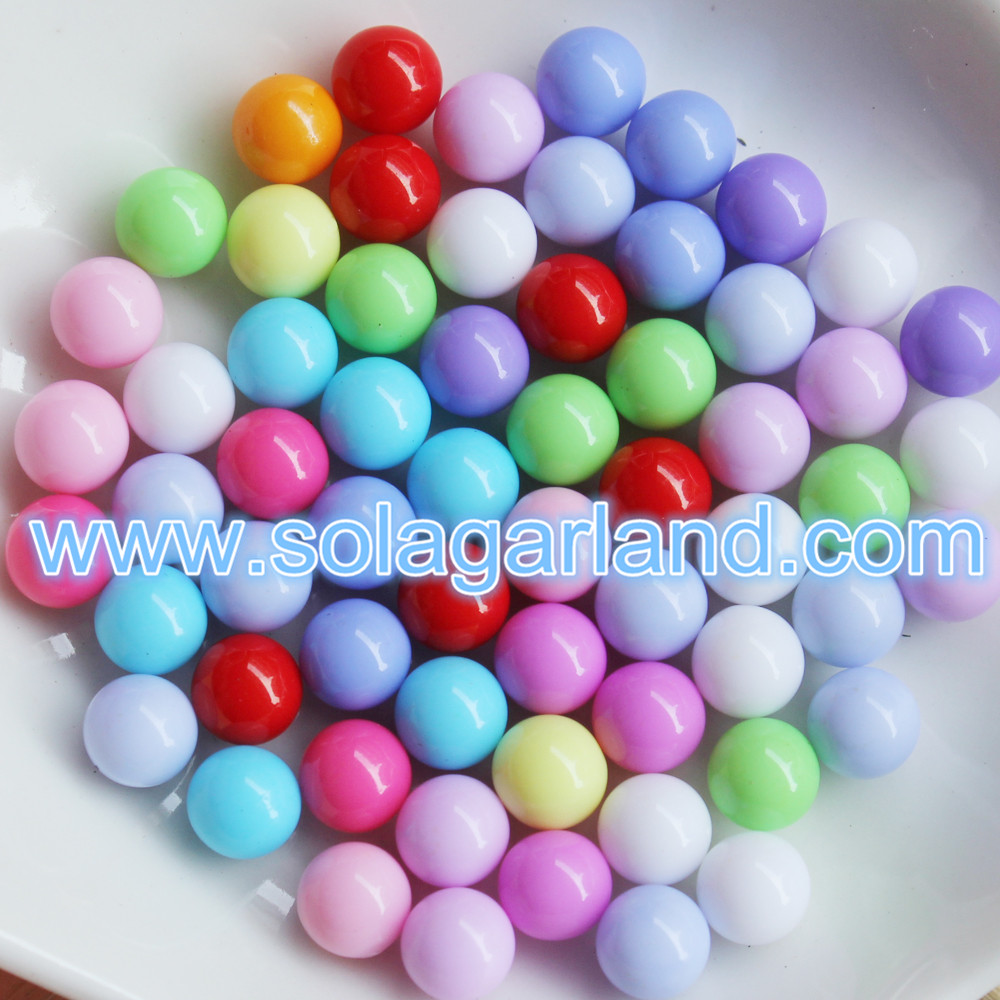 Plastic Round No Hole Beads