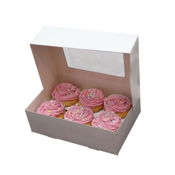 White Cardboard Paper with Window Bakery Pie Boxes