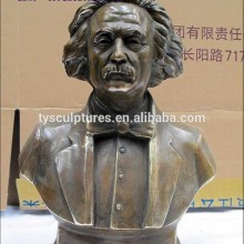 life size metal crafts real human statue bronze Einstein bust for house museum ornament