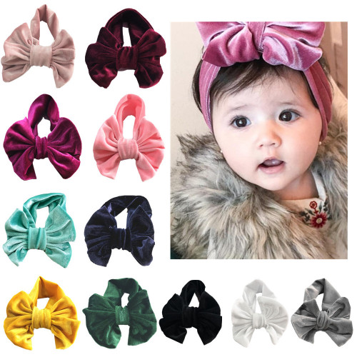 Gouden fluwelen haaraccessoires voor babymeisjes