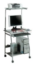 Popular and Moveable Glass Steel Computer Desk