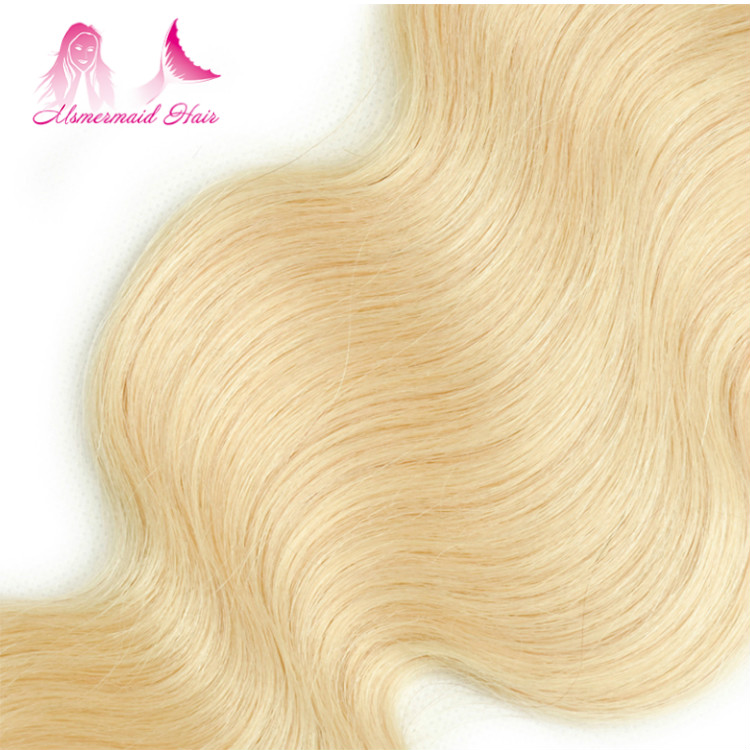 Unprocessed Brazilian Hair Extensions Vendors, Body Wave Raw Virgin Cuticle Aligned Blonde 613 Mink Hair Weave Bundles