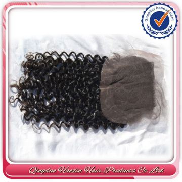 China Factory 5a Top Quality Deep Curly Malaysian Hair Lace Closure