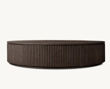 Modern Classic Luxury Contemporary Byron Solid Oak Wood Round Coffee Table for Hotel, Living Room, Furniture, Apartment, Villa