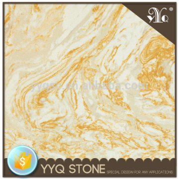 Engineered stone golden yellow marble