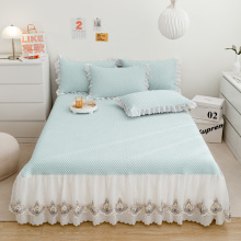 Wholesale Home solid Lace Bedspread ice Skirt Set