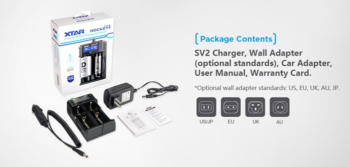 Xtar SV2 Charger with USB Charger