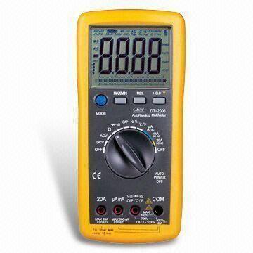 Digital Multimeter with Analog Bargraph, Available in Auto-ranging Function