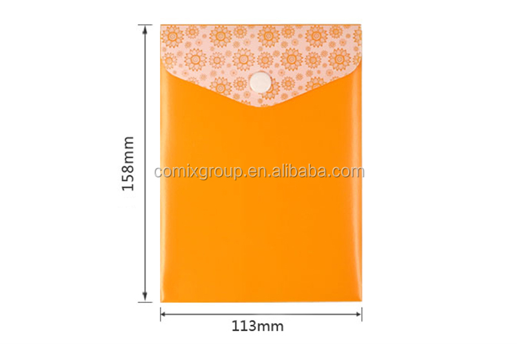 Comix promotion A6 snap button document bag envelope file folder for sale