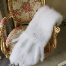 YR476 Top Quality Genuine White Fox Hand knit Wedding Fur Shawl