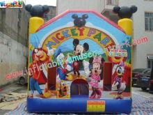 0.55mm Pvc Tarpaulin Kids Mickey Mouse Inflatable Moonwalk Commercial Bouncy Castles