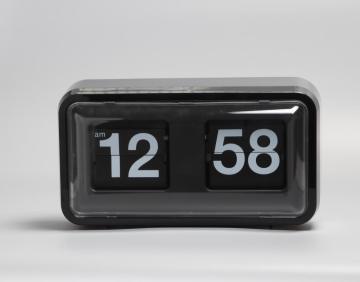 Black Plastic Box Flip Clock on Table