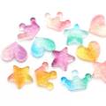 Assorted Resin Glitter Flatback Cabochons Flat Back Heart Crown Star Cabochons Cute Bling Cabs Hair Bow Center DIY