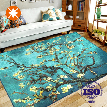 Van Gogh Style Pattern Printed Living Room Carpet