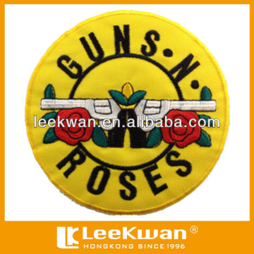 Gun Roses Embroidery Patch Badge, Gun and rose embroidery designs