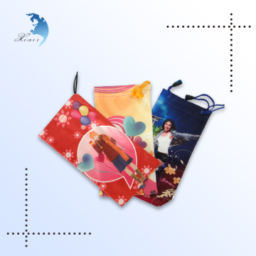 promotional small cheap drawstring cotton mobile bag