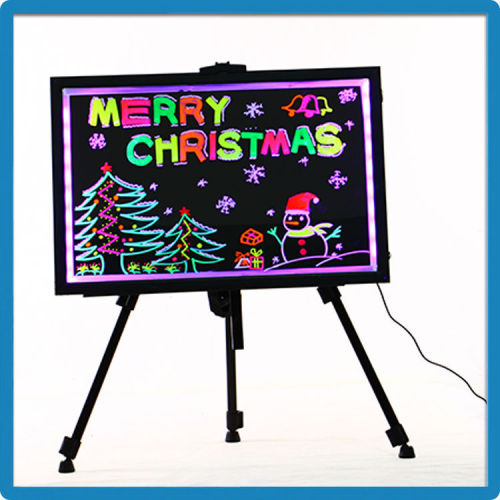 Best selling aluminium alloy frame tempered glass remote control led light up display board 40*60