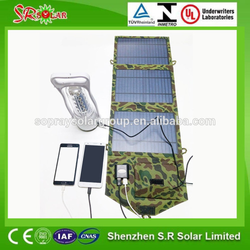 Solar cell phone charger 7W portable folding solar charger for phone