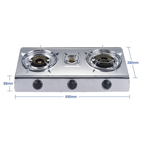 3 Burner Gas Stove Butterfly Steel Cooker