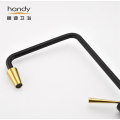 7-shaped black and golden kitchen mixer faucet