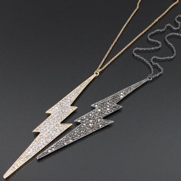 Lightning Bolt Rhinestone Necklace