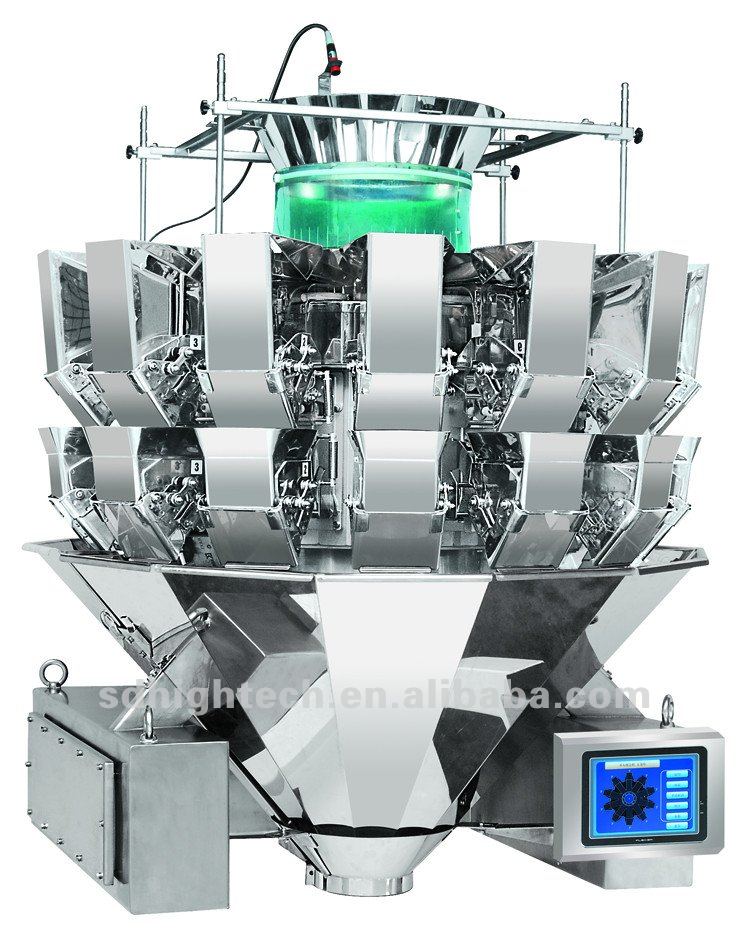 บรรจุชิปขนม 14 หัวเครื่องชั่งน้ำหนักหลายหัว