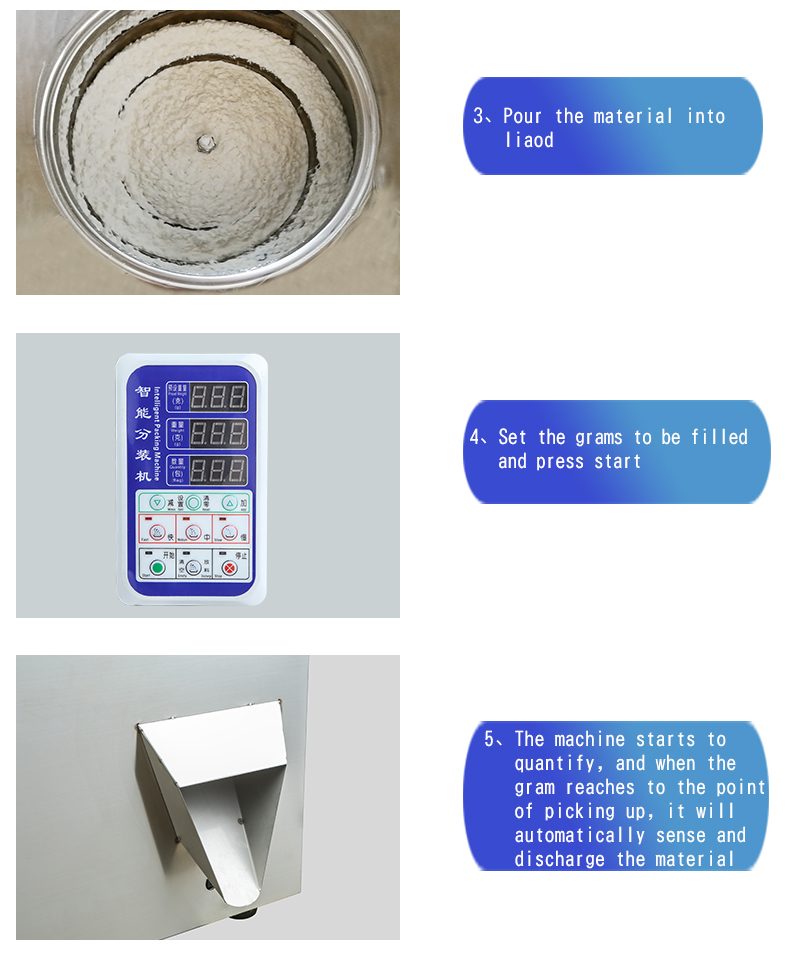 Automatic weighing and quantitative filling machine for tea flavor