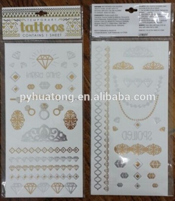 Flash Tattoo Gold Temporary Tattoos, Metallic Temporary Tattoos