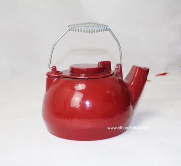 Enamel cast iron teapot