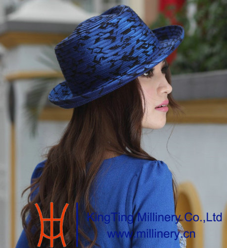 Royal Blue Plain Satin Hats