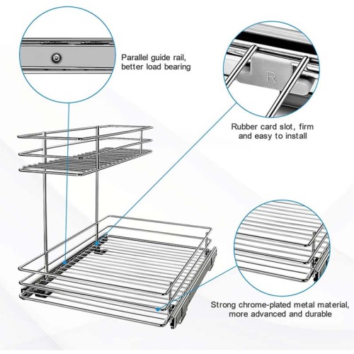 2 tier pull out cabinet organizer