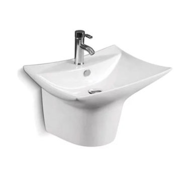 White Ivory Wall Hung Pedestal Sink Basin