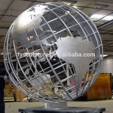 Large size garden sphere 304 stainless steel earth sculpture for outdoor decoration