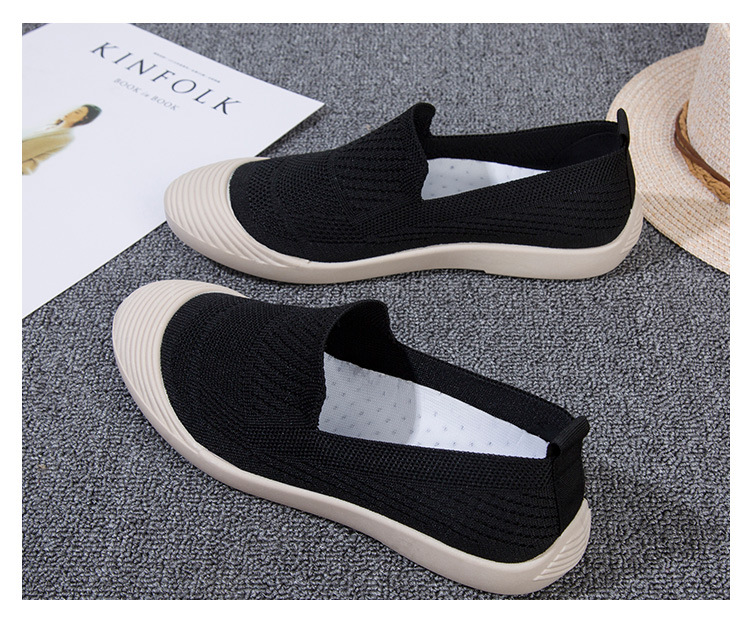 36-40 yards Wholesale slip-on casual Shoes Flying woven breathable cloth shoes mesh light soft sneakers Walking shoes for women