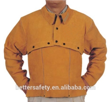 Mens Split Cowhide Leather Welding Cape Sleeves With Detachable Split Cowhide Leather Apron