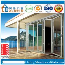 latest Wood grain coating design folding door accessories