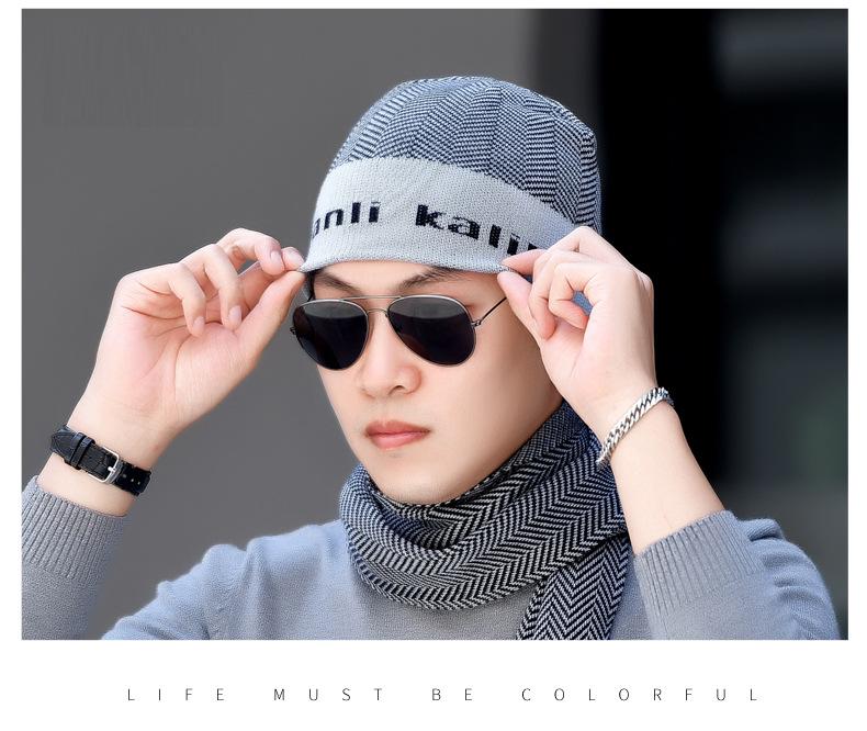 Thickened warm knit hat monochromatic monochromatic hat (4)