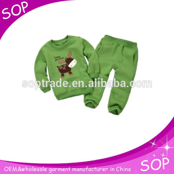 High quality long sleeve fleece sets childrens boutique winter clothing sets for baby boy