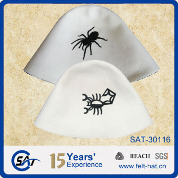 fashional 100% wool felt hood printed