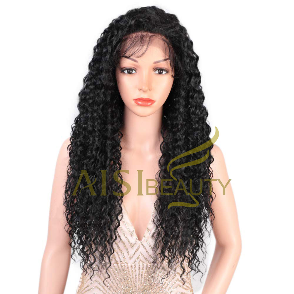 Aisi Beauty Wholesale Cheap Vendor Long Wavy Kinky Curly 13x6 Black Lace Front Synthetic Hair For Black Women Lace Front Wig