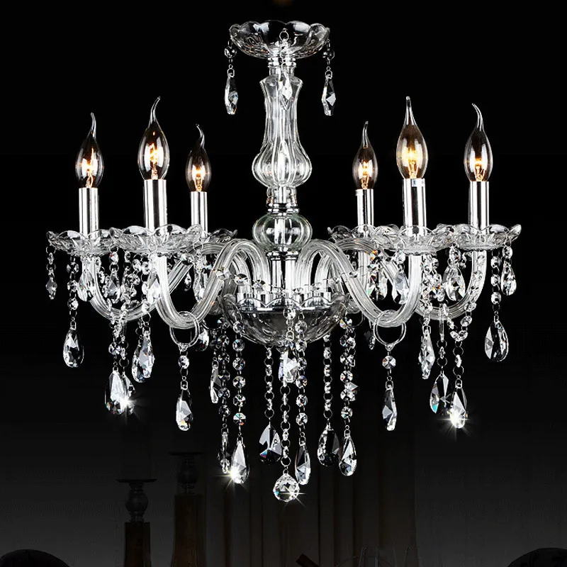 Elegant European Crystal Pendant Light with Vibrant Colors