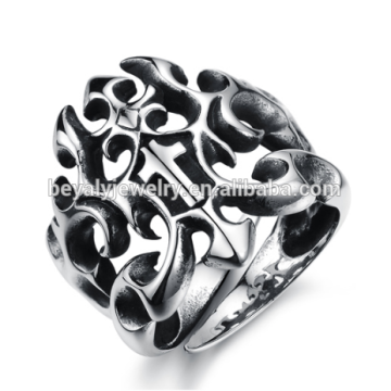 Wholesale stainless steel retro hollow out ring