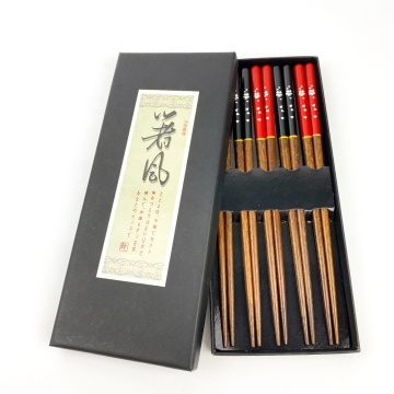 Natural Reusable Wooden Chopsticks Set for Cooking and Eating Japanese Sushi