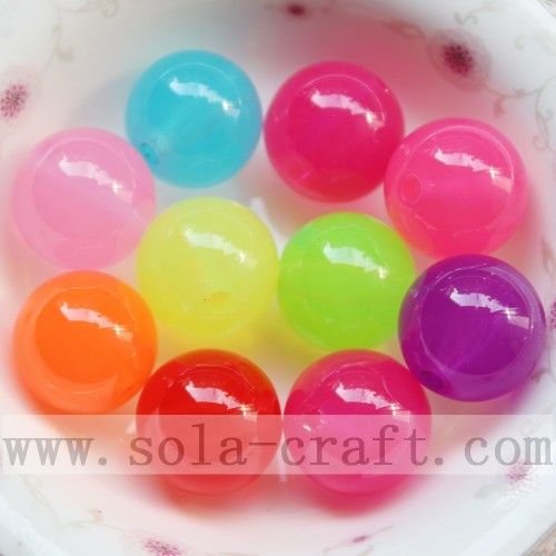 Varnished Florescent Round Beads Jewelry Accessory Ornaments