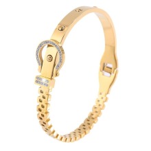 Fashion Belt Buckle Rhinestone Titanium Bangle